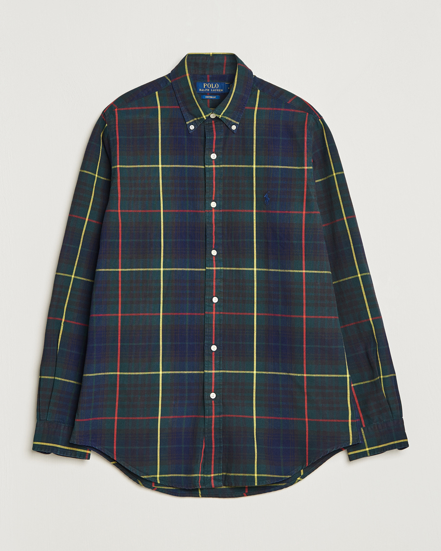 Herr |  | Polo Ralph Lauren | Custom Fit Checked Oxford Shirt Navy/Green