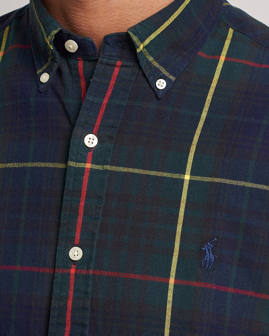 Herr | Skjortor | Polo Ralph Lauren | Custom Fit Checked Oxford Shirt Navy/Green