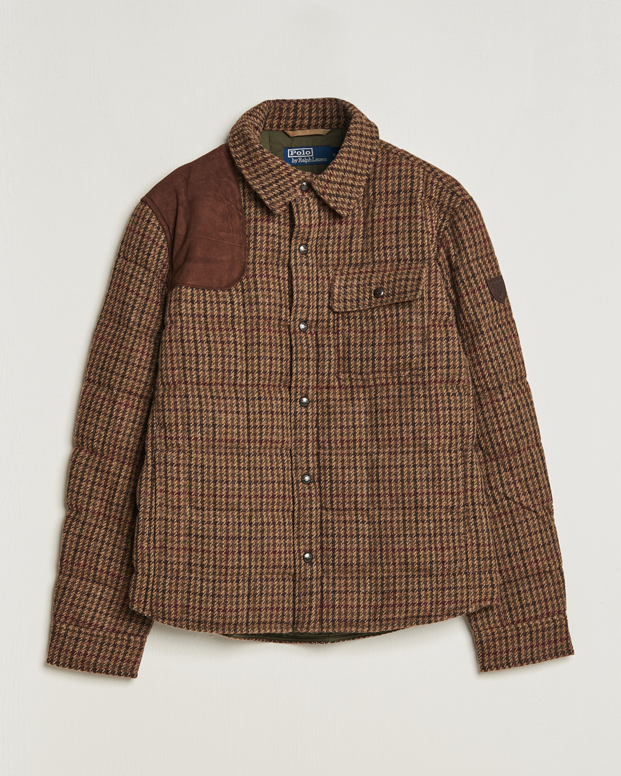 Herr | Jackor | Polo Ralph Lauren | Wool Checked Down Shirt Jacket Brown/Burgundy