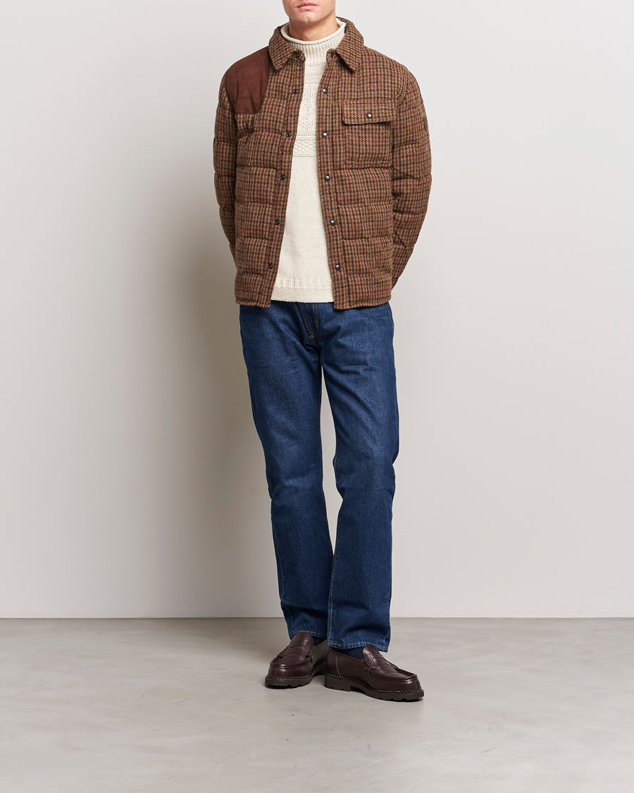 Herr | Jackor | Polo Ralph Lauren | Wool Checked Down Shirt Jacket Brown/Burgundy