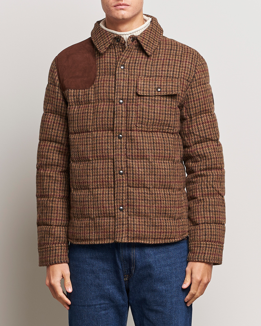 Herr | Jackor | Polo Ralph Lauren | Wool Checked Down Shirt Jacket Brown/Burgundy