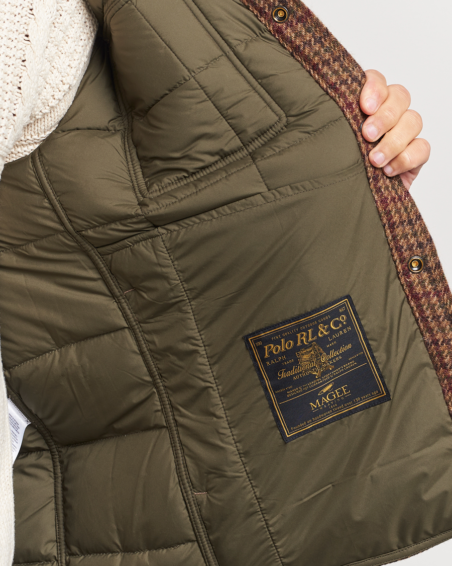 Herr | Jackor | Polo Ralph Lauren | Wool Checked Down Shirt Jacket Brown/Burgundy