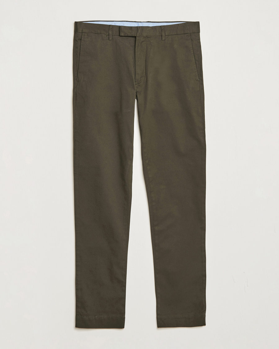 Herr | Byxor | Polo Ralph Lauren | Slim Fit Stretch Chinos Oil Cloth Green