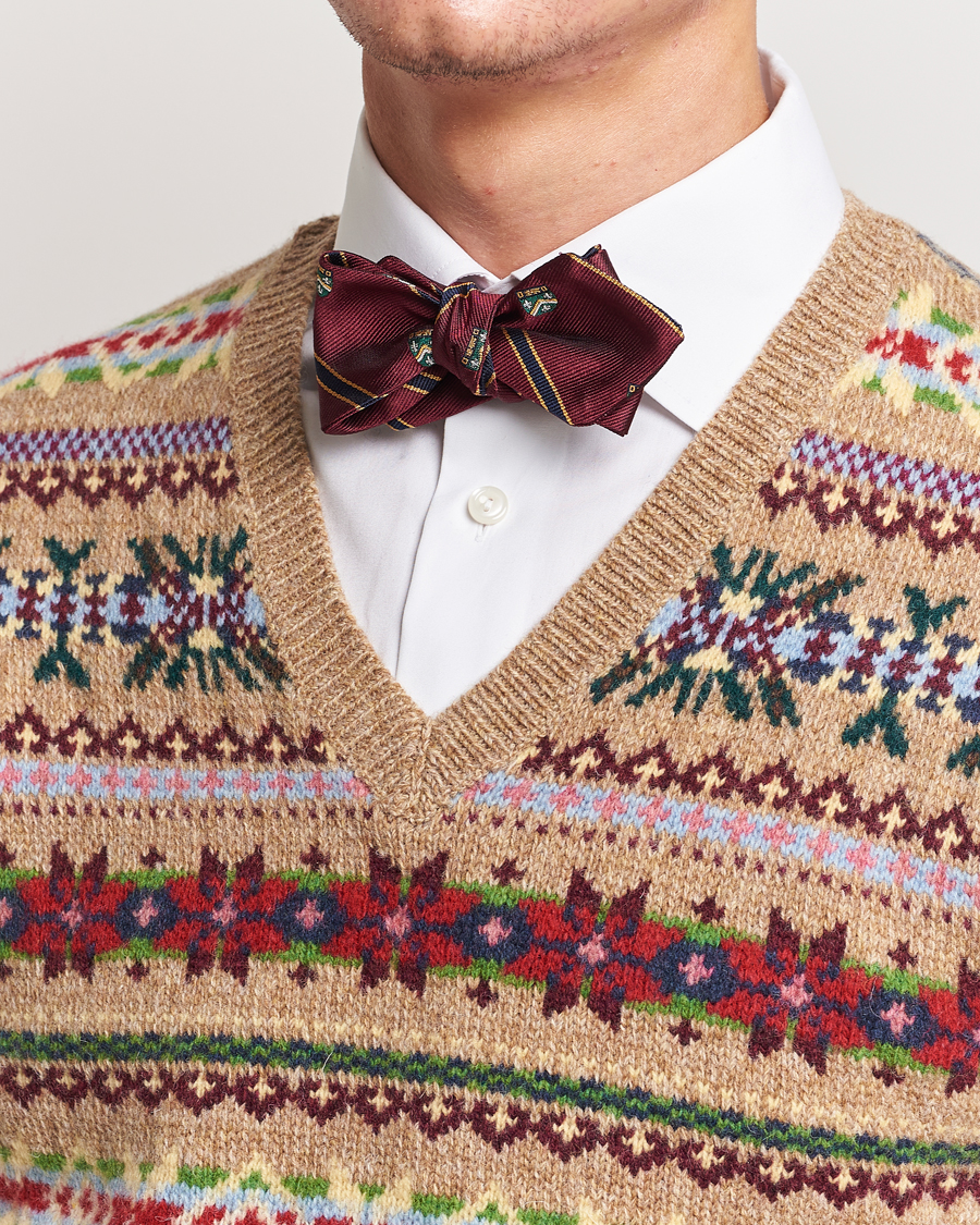 Herr | Polo Ralph Lauren Vintage Club Striped Bow Tie Wine | Polo Ralph Lauren | Vintage Club Striped Bow Tie Wine