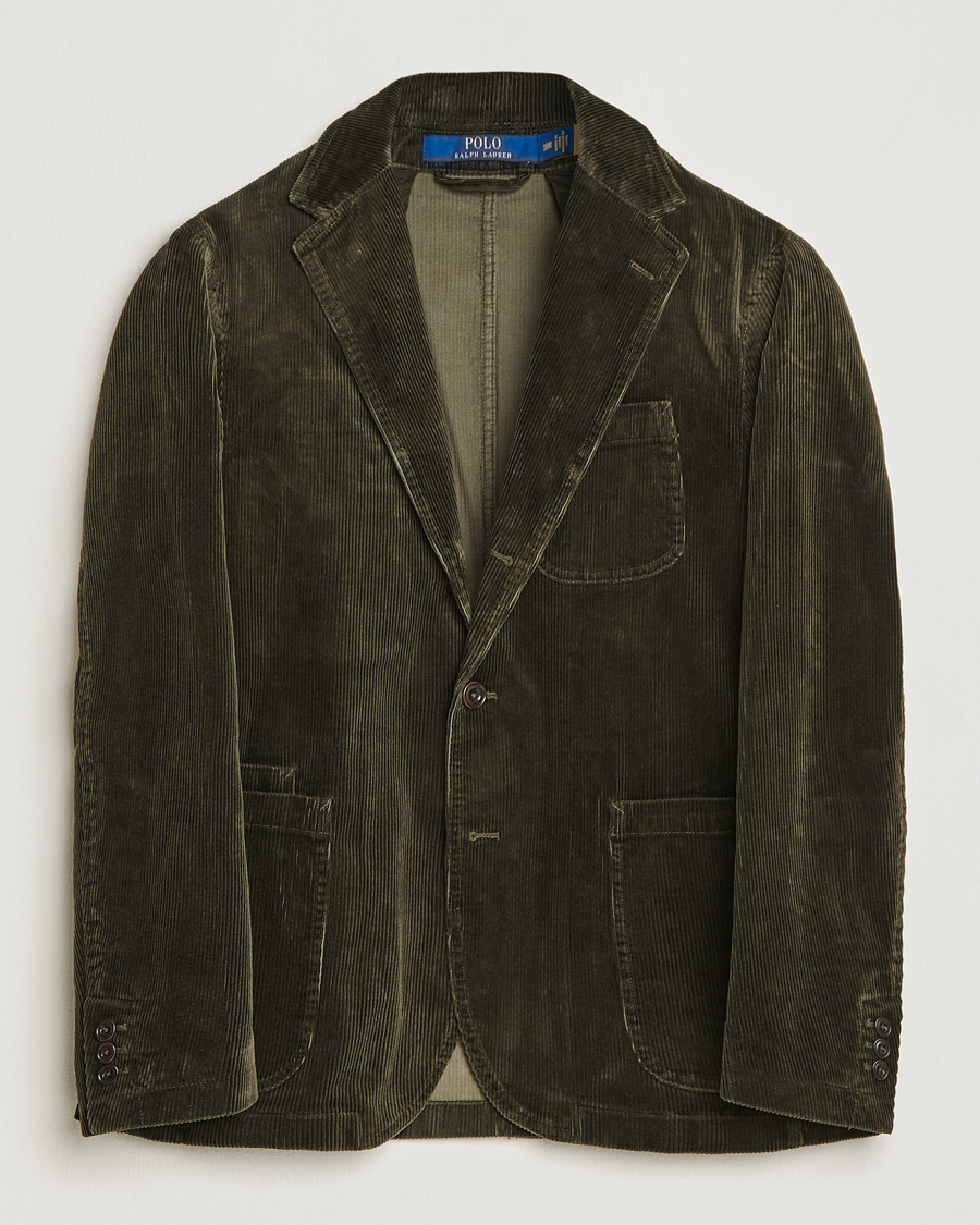 Herr | Kavajer | Polo Ralph Lauren | Corduroy Stretch Blazer Oil Cloth Green