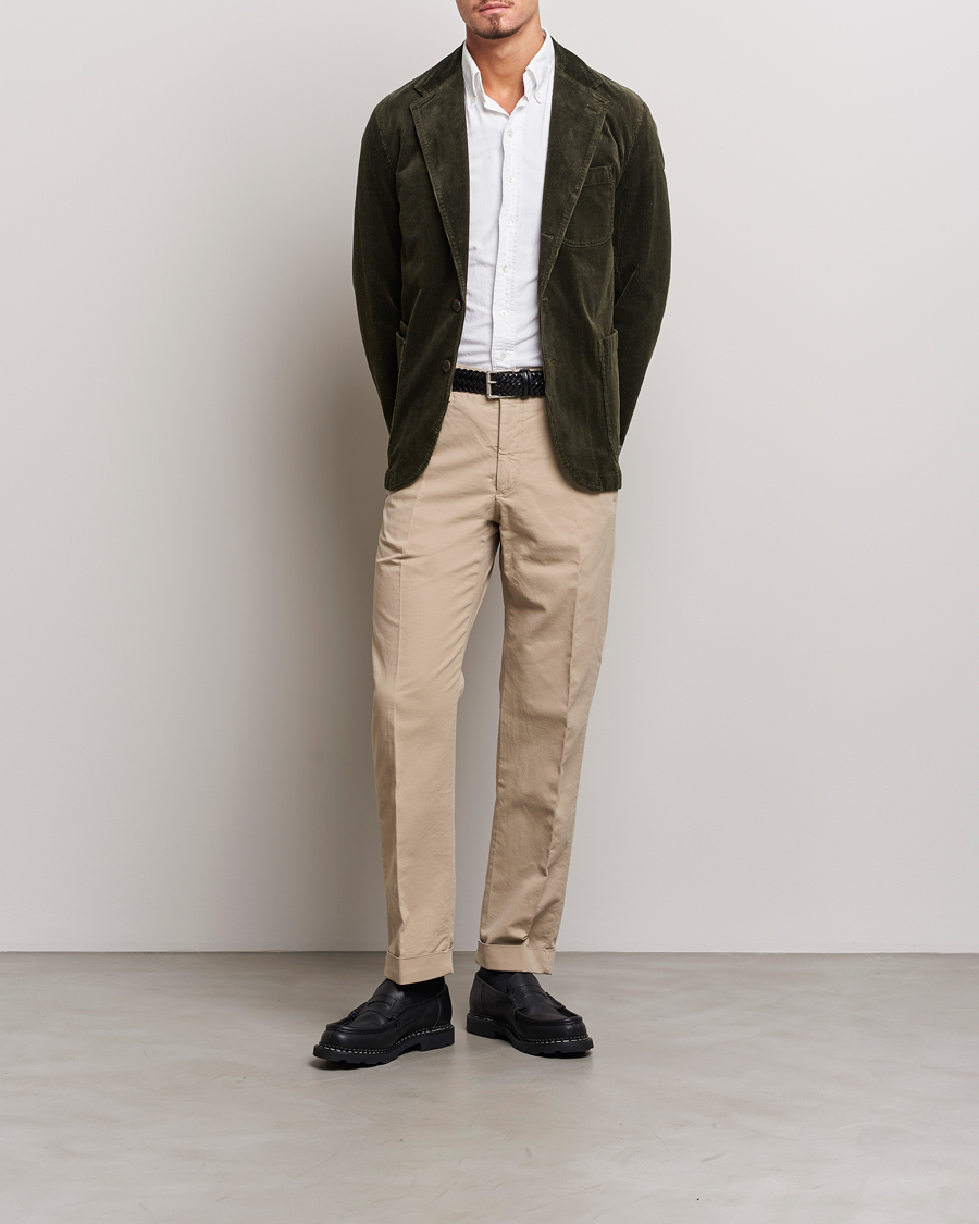 Herr | Kavajer | Polo Ralph Lauren | Corduroy Stretch Blazer Oil Cloth Green