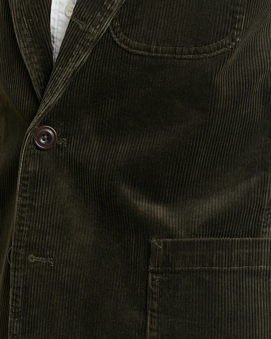 Herr | Kavajer | Polo Ralph Lauren | Corduroy Stretch Blazer Oil Cloth Green