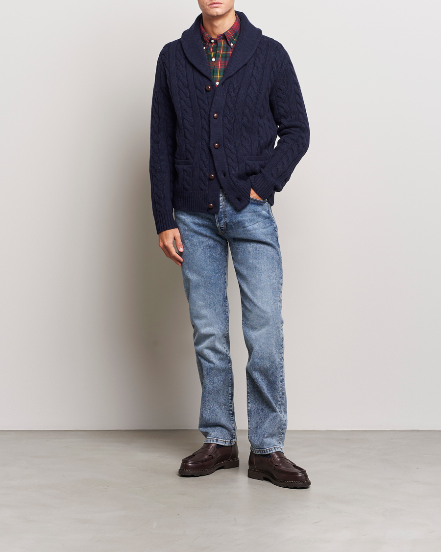 Herr | Tröjor | Polo Ralph Lauren | Wool Cable Cardigan Hunter Navy
