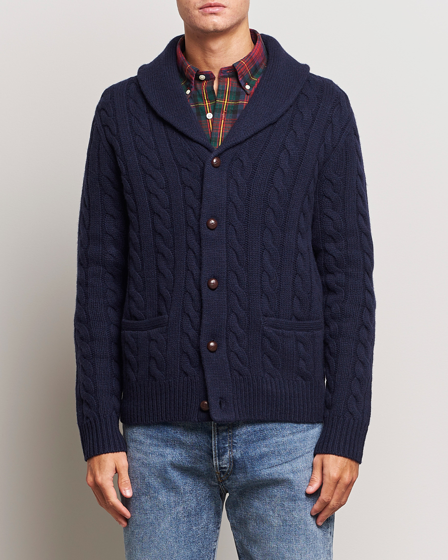 Herr | Tröjor | Polo Ralph Lauren | Wool Cable Cardigan Hunter Navy