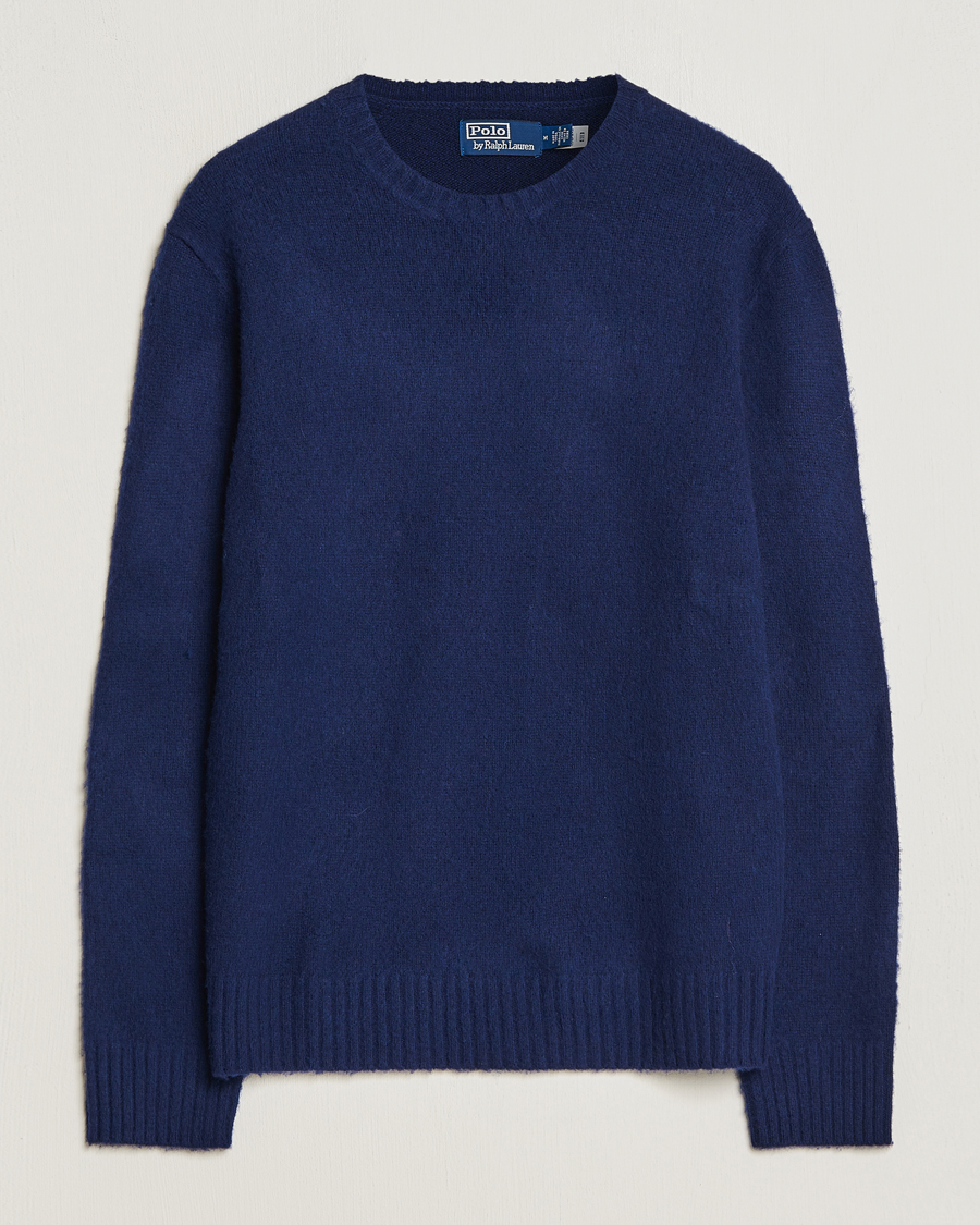 Herr | Tröjor | Polo Ralph Lauren | Wool/Cashmere Patch Crew Neck Bright Navy