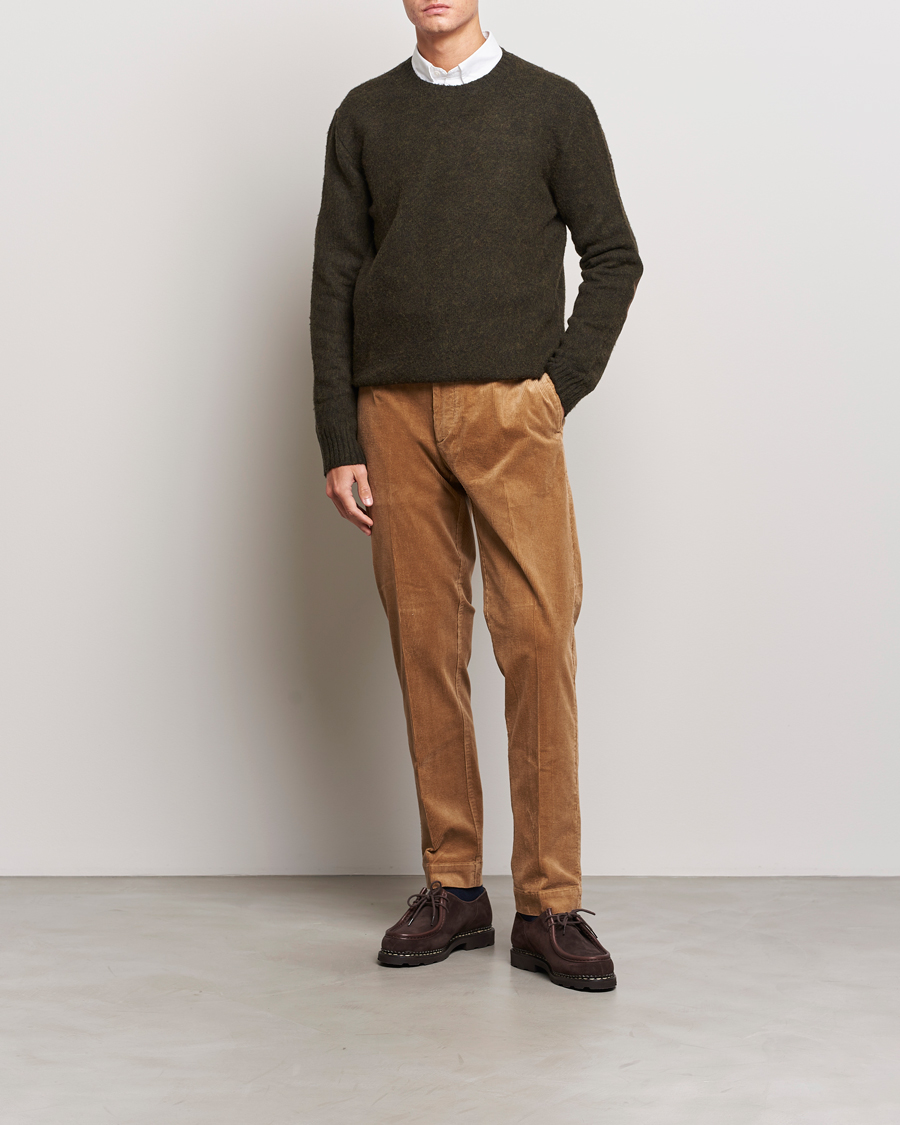 Herr | Tröjor | Polo Ralph Lauren | Wool/Cashmere Patch Crew Neck Dark Olive Heather