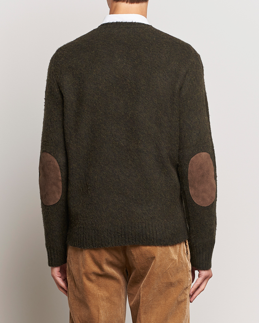 Herr | Tröjor | Polo Ralph Lauren | Wool/Cashmere Patch Crew Neck Dark Olive Heather