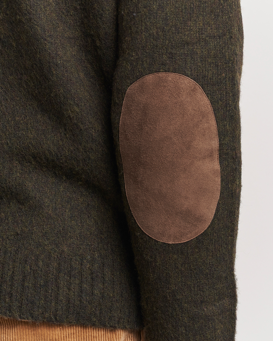 Herr | Tröjor | Polo Ralph Lauren | Wool/Cashmere Patch Crew Neck Dark Olive Heather