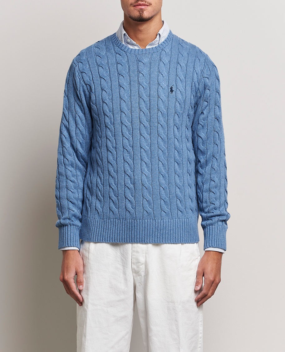 Herr | Polo Ralph Lauren | Polo Ralph Lauren | Cotton Cable Pullover Sky Blue Heather