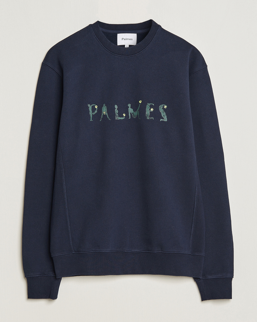 Herr |  | Palmes | Letters Crewneck Sweatshirt Navy