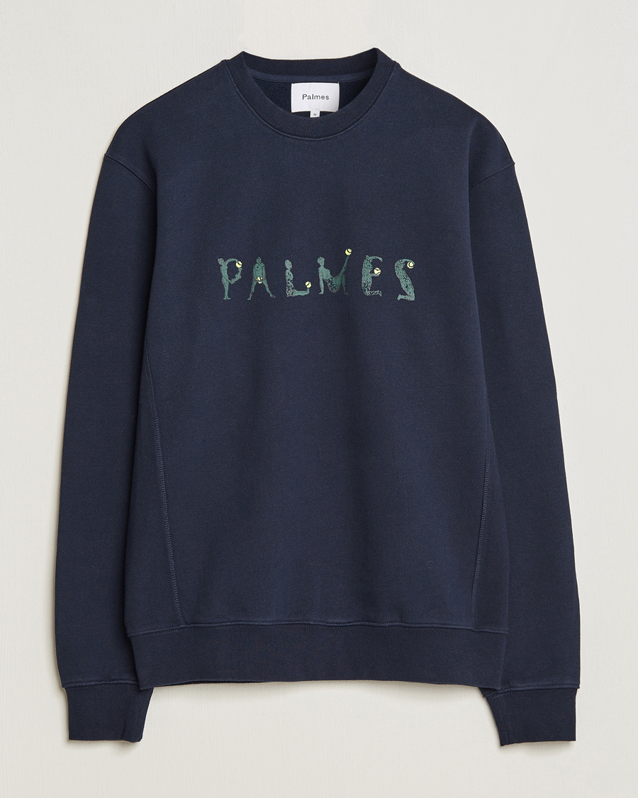 Herr | Tröjor | Palmes | Letters Crewneck Sweatshirt Navy