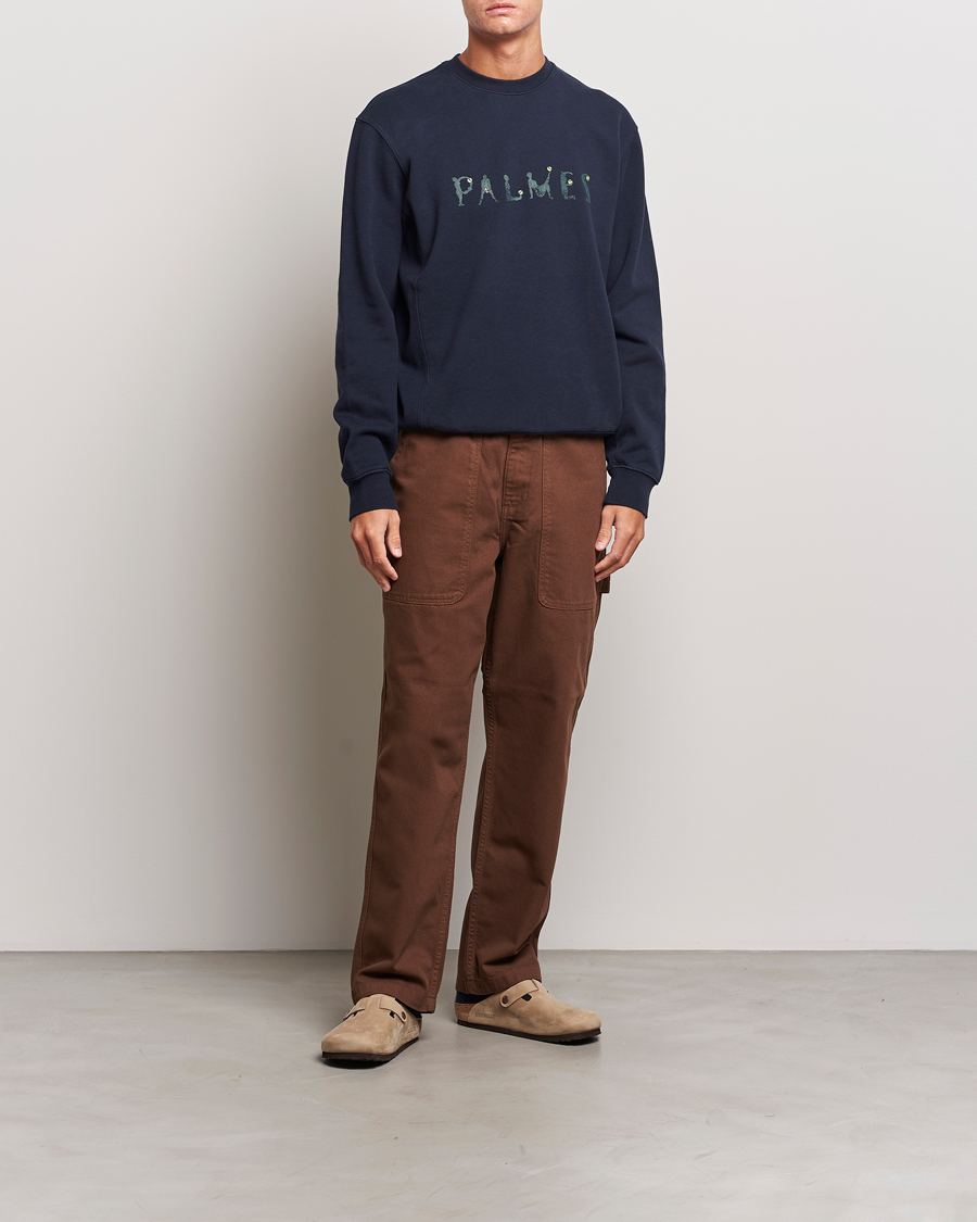 Herr | Tröjor | Palmes | Letters Crewneck Sweatshirt Navy
