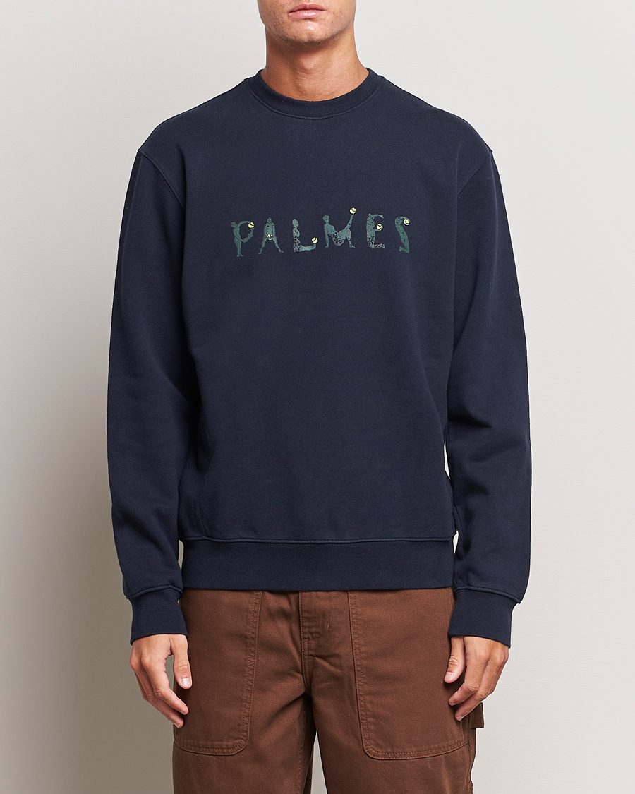 Herr |  | Palmes | Letters Crewneck Sweatshirt Navy