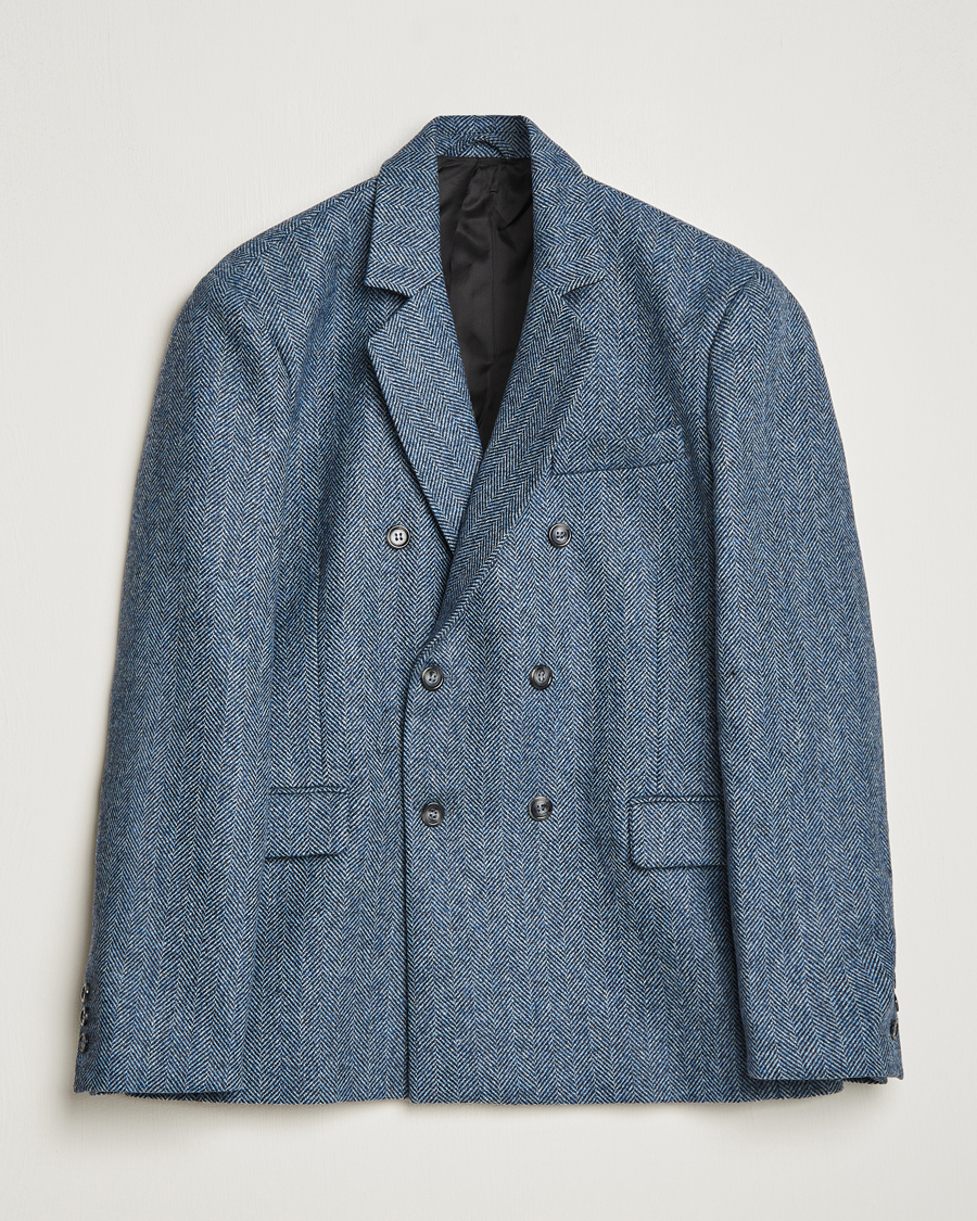 Herr | Kavajer | Palmes | Double Blaze Tweed Sport Coat Navy Herringbone