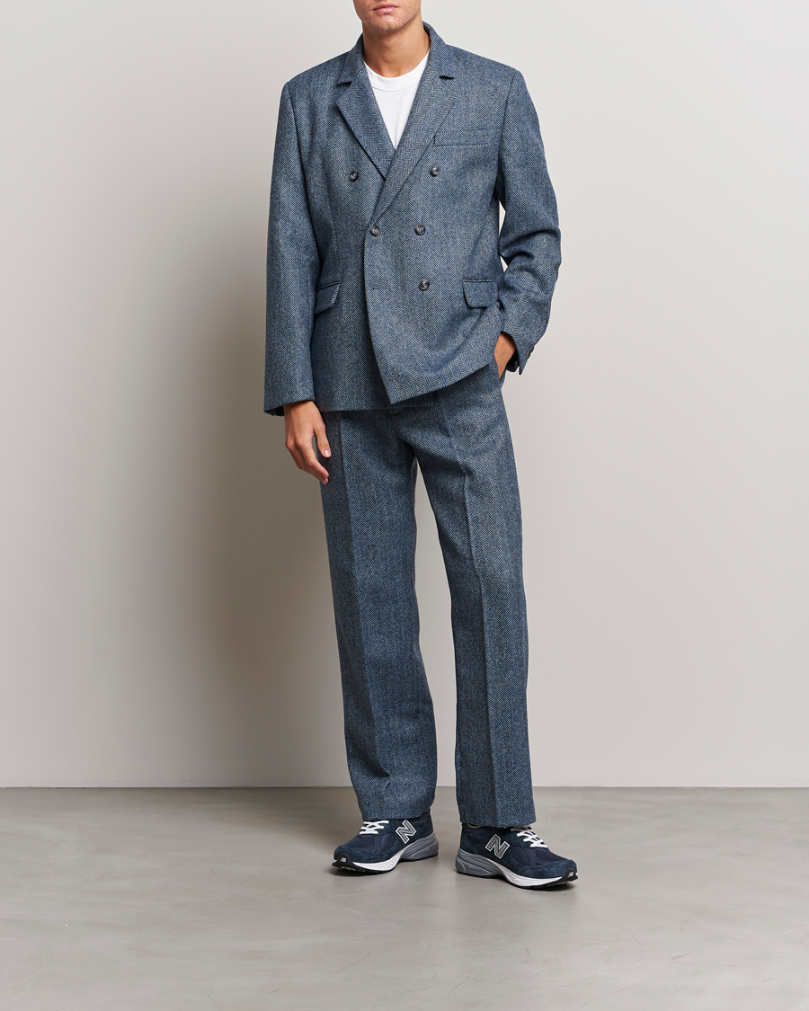 Herr | Kavajer | Palmes | Double Blaze Tweed Sport Coat Navy Herringbone