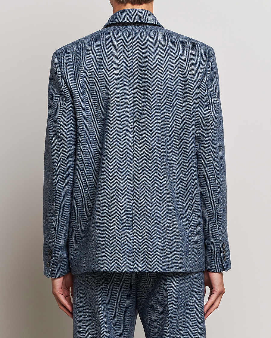 Herr | Kavajer | Palmes | Double Blaze Tweed Sport Coat Navy Herringbone