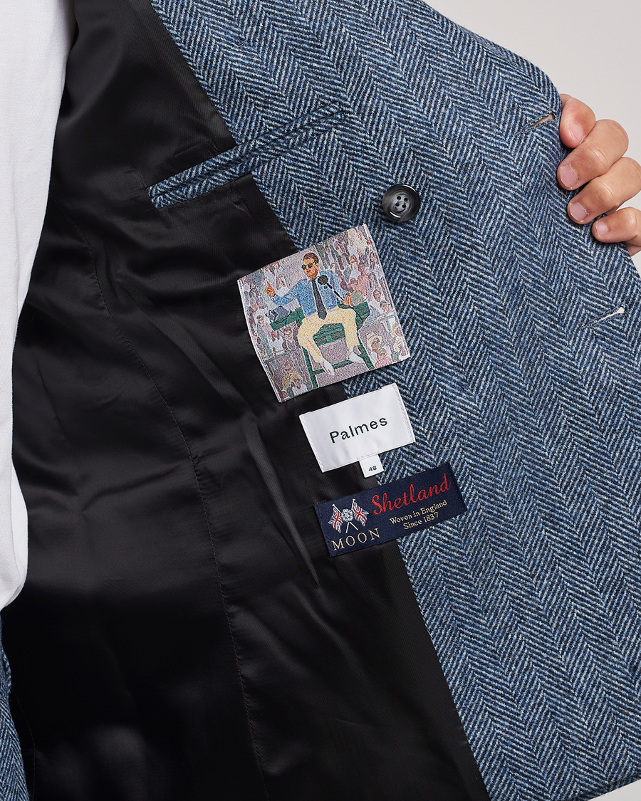 Herr | Kavajer | Palmes | Double Blaze Tweed Sport Coat Navy Herringbone