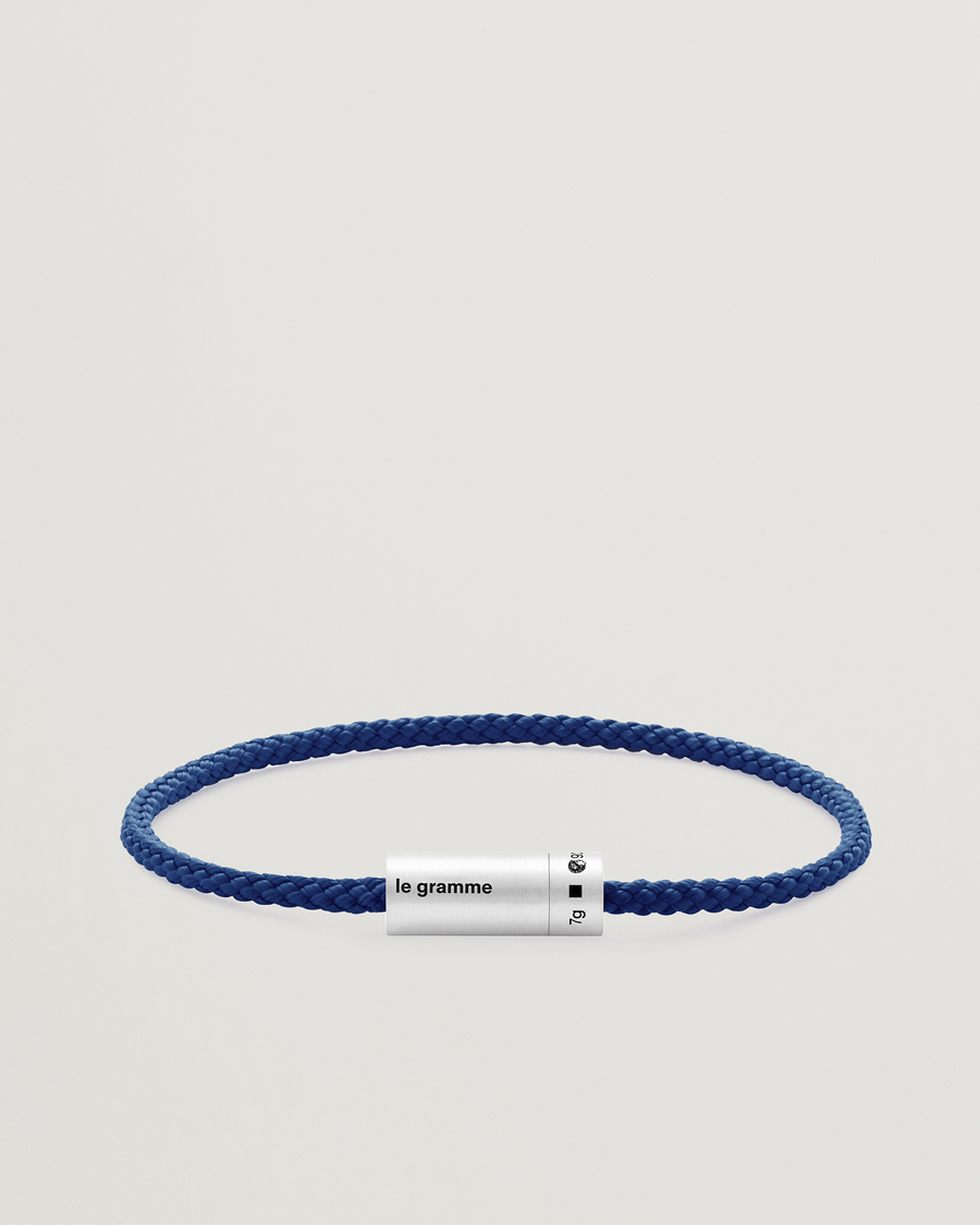 Herr | Smycken | LE GRAMME | Nato Cable Bracelet Blue/Sterling Silver 7g