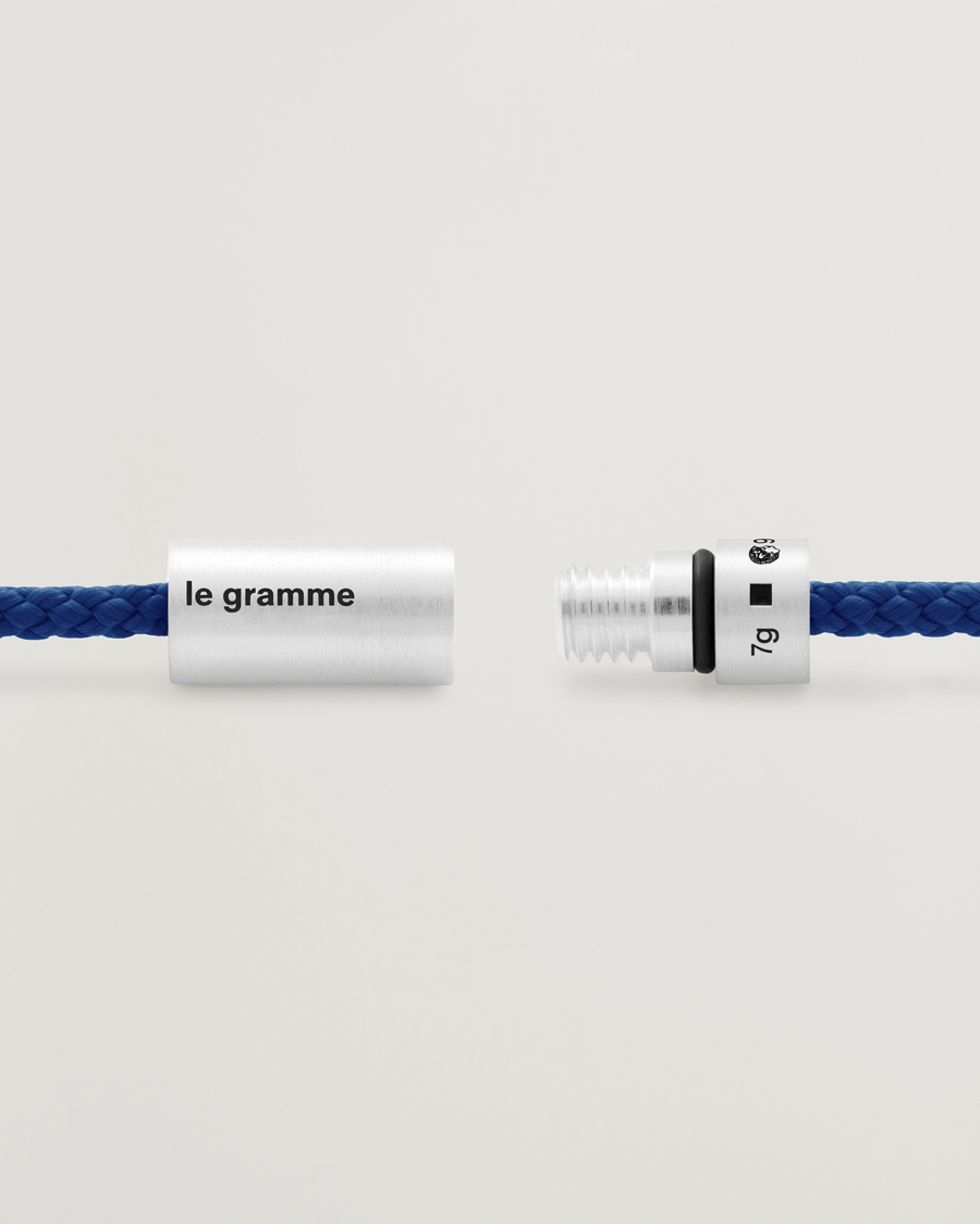 Herr | Contemporary Creators | LE GRAMME | Nato Cable Bracelet Blue/Sterling Silver 7g