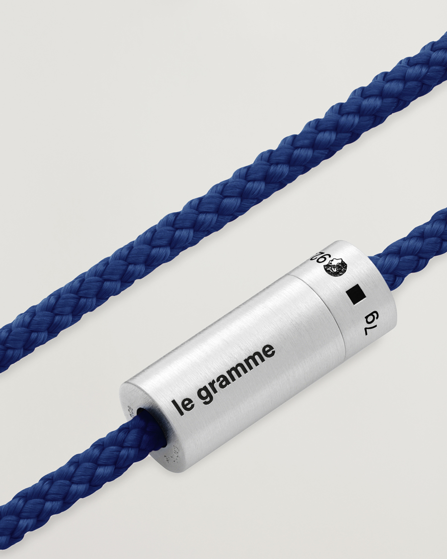 Herr | Smycken | LE GRAMME | Nato Cable Bracelet Blue/Sterling Silver 7g