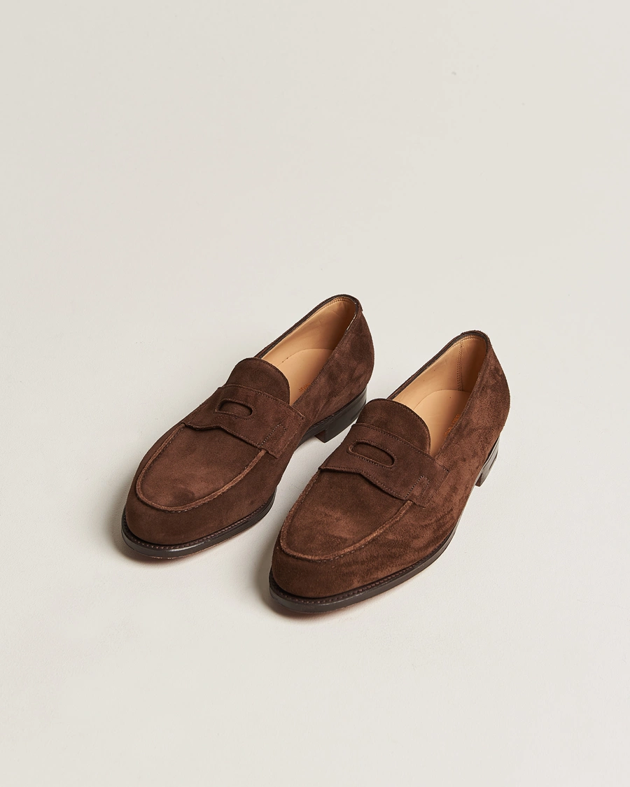 Herr | John Lobb | John Lobb | Lopez Penny Loafer Dark Brown Suede