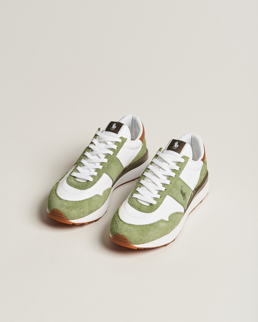 Herr | Polo Ralph Lauren Train 89 Running Sneaker White/Olive | Polo Ralph Lauren | Train 89 Running Sneaker White/Olive
