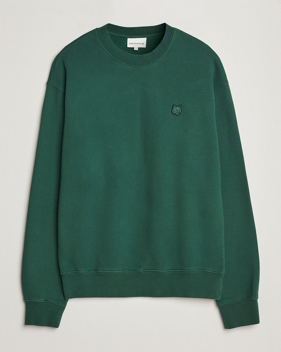 Herr | Tröjor | Maison Kitsuné | Tonal Fox Head Sweatshirt Bottle Green
