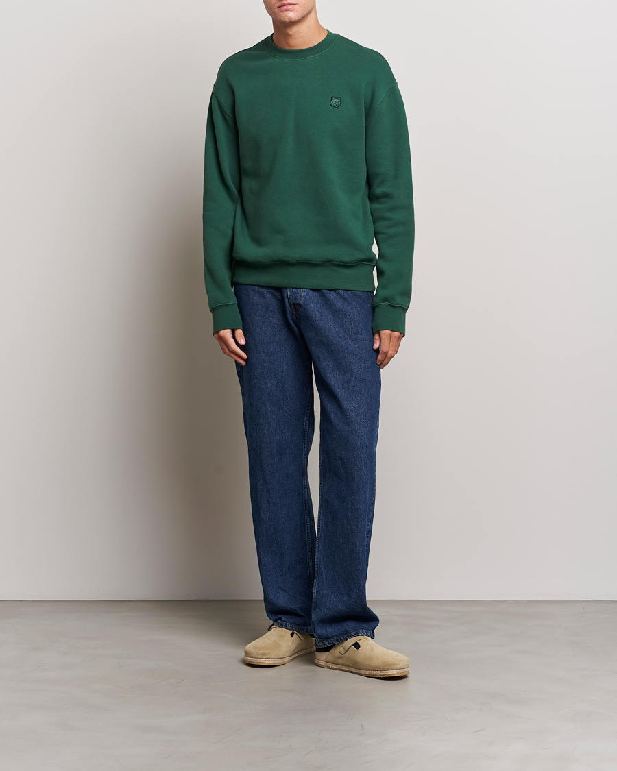 Herr | Tröjor | Maison Kitsuné | Tonal Fox Head Sweatshirt Bottle Green