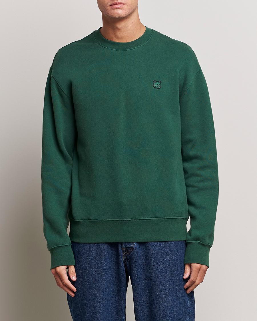 Herr | Tröjor | Maison Kitsuné | Tonal Fox Head Sweatshirt Bottle Green