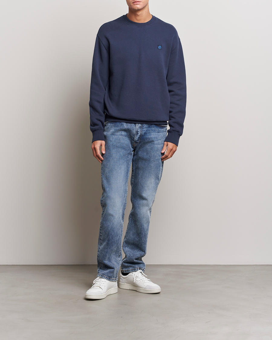 Herr | Tröjor | Maison Kitsuné | Tonal Fox Head Sweatshirt Ink Blue