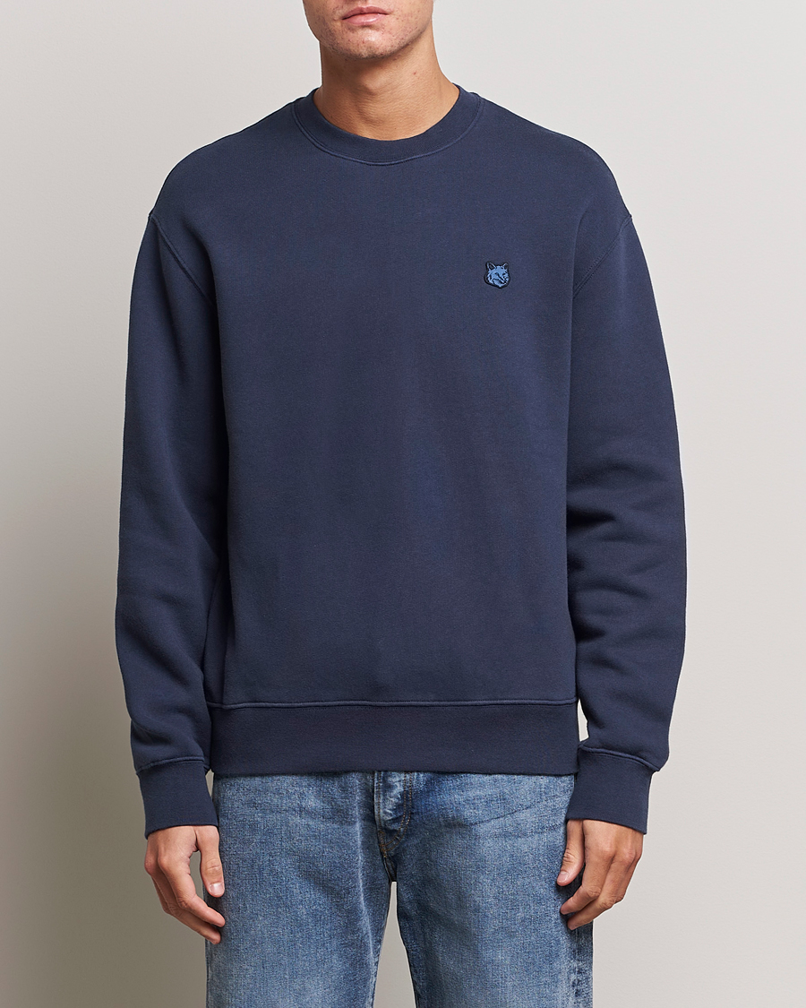 Herr | Tröjor | Maison Kitsuné | Tonal Fox Head Sweatshirt Ink Blue