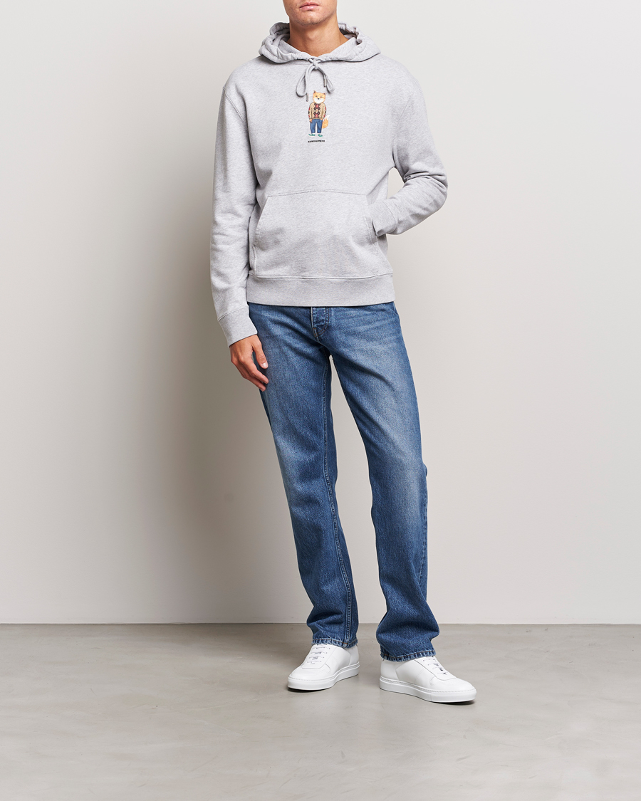 Herr | Tröjor | Maison Kitsuné | Dressed Fox Hoodie Light Grey Melange