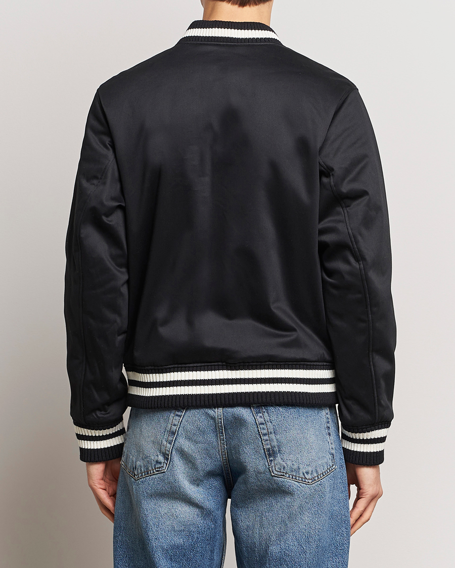 Herr | Jackor | Maison Kitsuné | Grey Fox Teddy Varsity Jacket Black