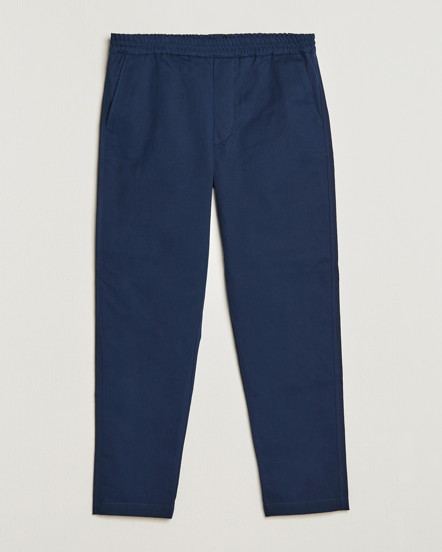 Herr | Byxor | Maison Kitsuné | Cotton Drawstring Pants Ink Blue