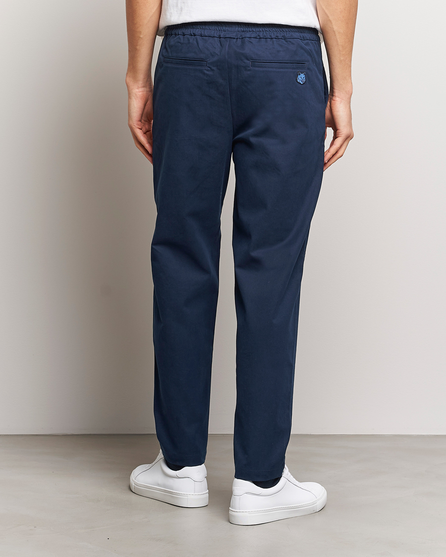Herr | Byxor | Maison Kitsuné | Cotton Drawstring Pants Ink Blue