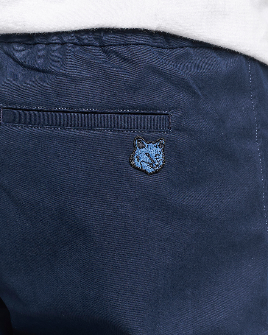 Herr | Byxor | Maison Kitsuné | Cotton Drawstring Pants Ink Blue