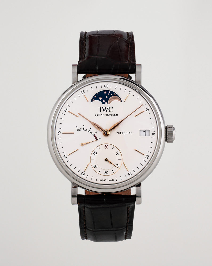 Herr | IWC Pre-Owned Portofino Moon Phase IW516401 Steel White | IWC Pre-Owned | Portofino Moon Phase IW516401 Steel White