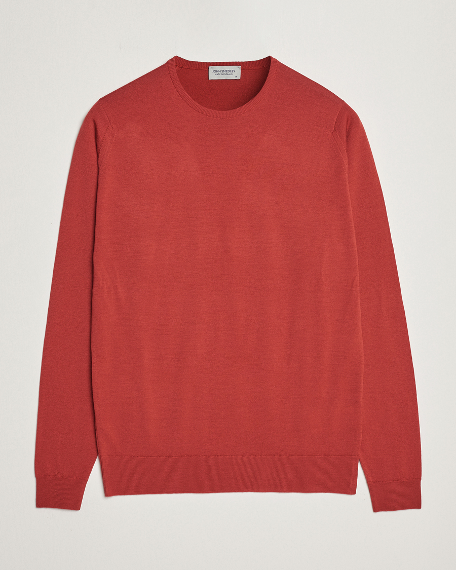 Herr | Tröjor | John Smedley | Lundy Extra Fine Merino Crew Neck Redwood