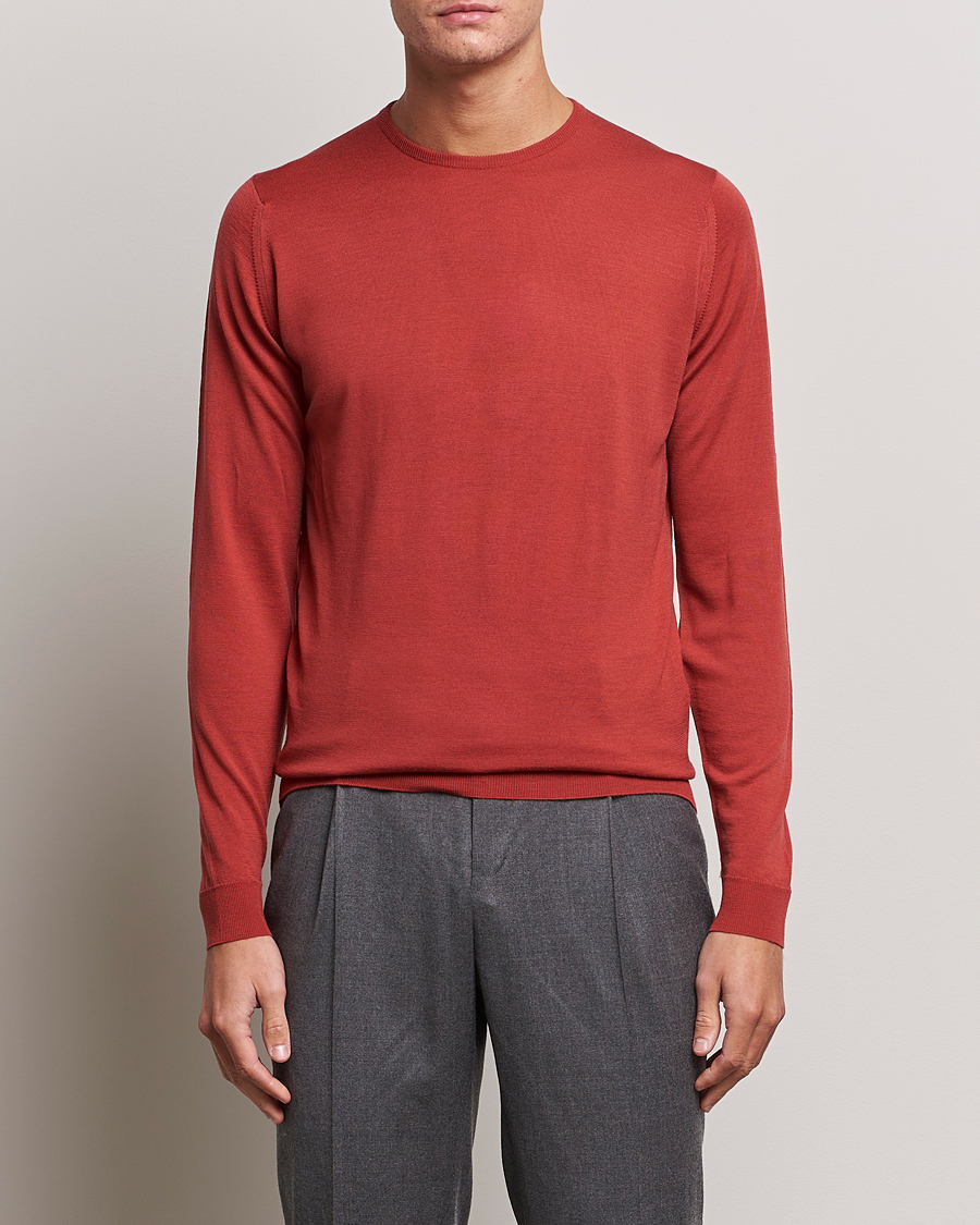 Herr | John Smedley | John Smedley | Lundy Extra Fine Merino Crew Neck Redwood