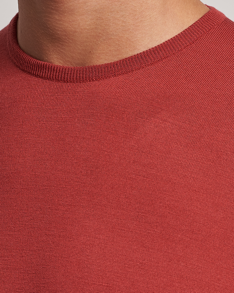 Herr | Tröjor | John Smedley | Lundy Extra Fine Merino Crew Neck Redwood