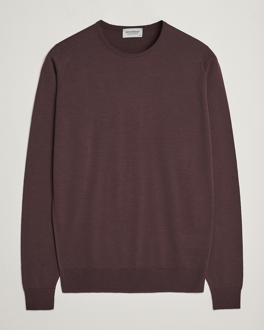 Herr | Tröjor | John Smedley | Lundy Extra Fine Merino Crew Neck Truffle Brown