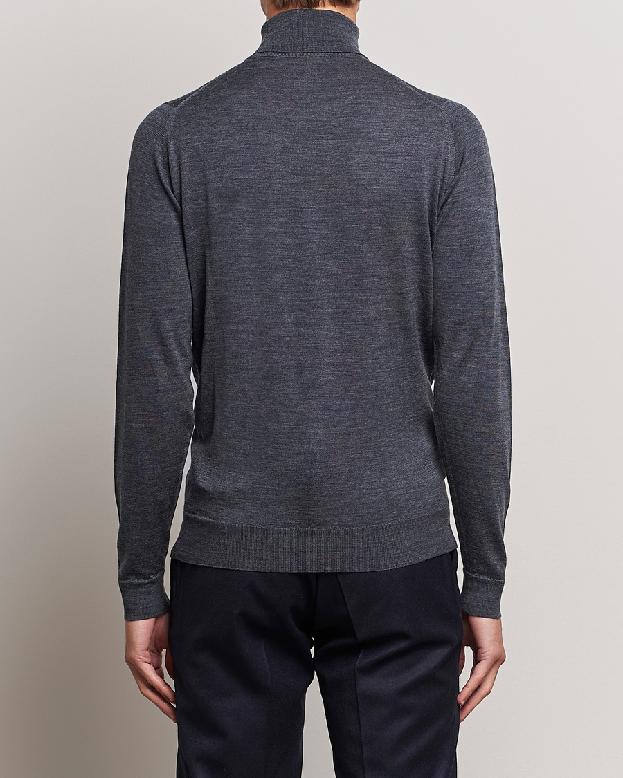 Herr | Tröjor | John Smedley | Cherwell Extra Fine Merino Rollneck Charcoal