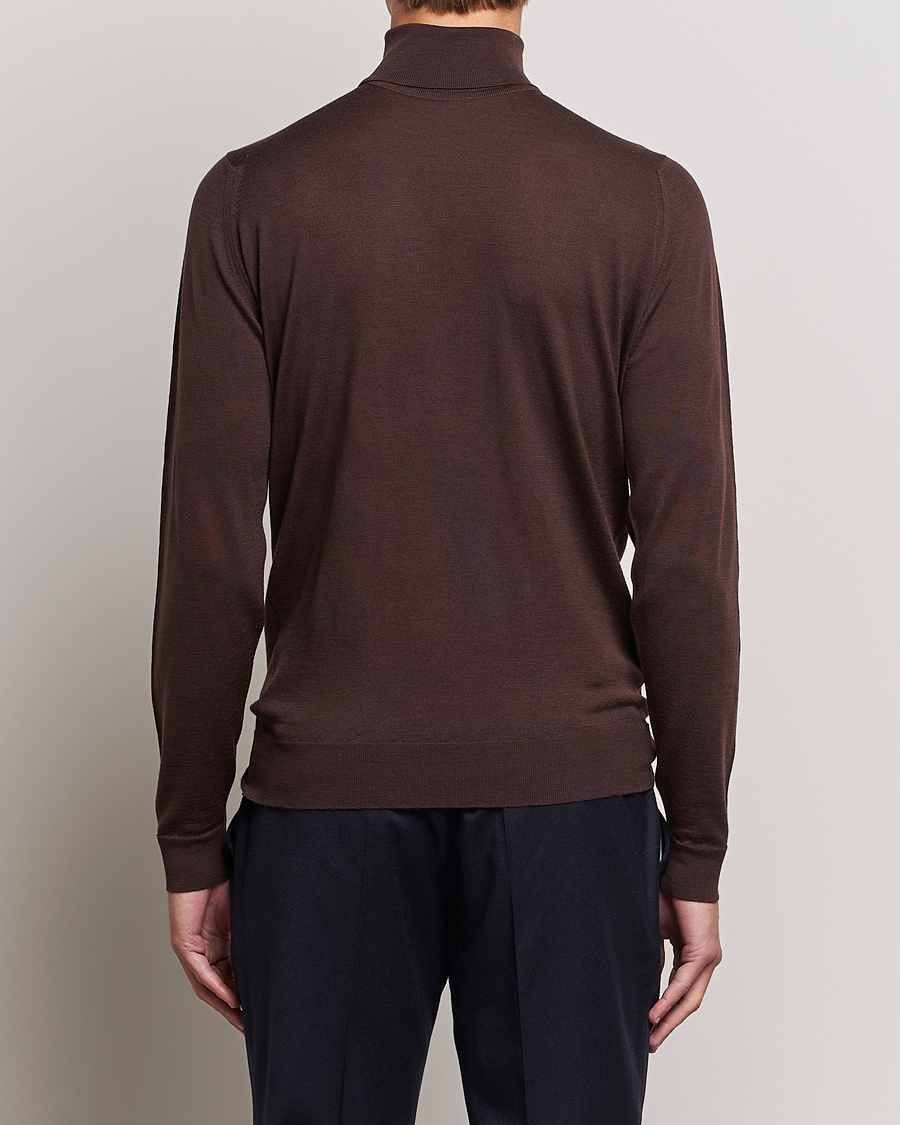 Herr | Tröjor | John Smedley | Cherwell Extra Fine Merino Rollneck Truffle Brown