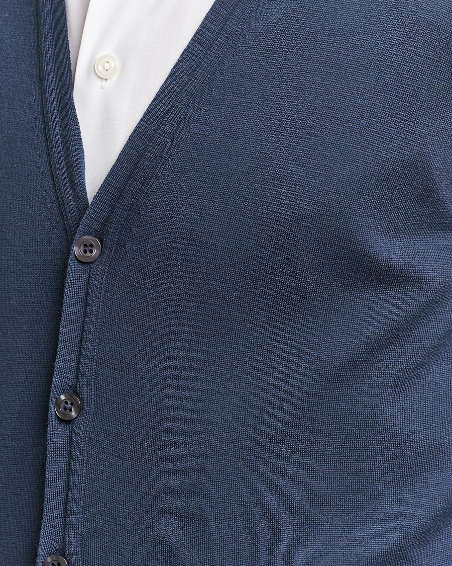 Herr | Tröjor | John Smedley | Huntswood Slim Fit Waistcoat Smoke Blue