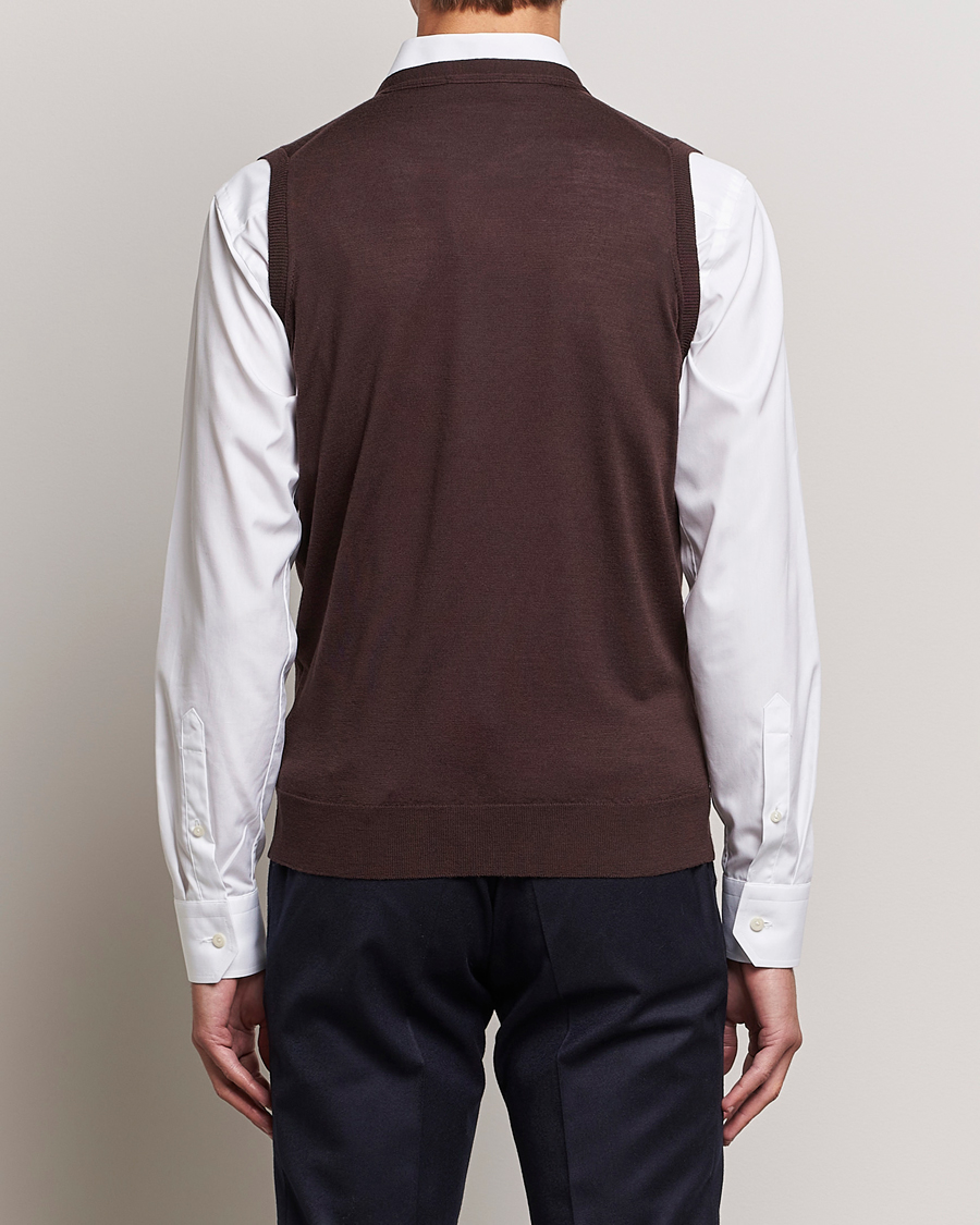 Herr | Tröjor | John Smedley | Huntswood Slim Fit Waistcoat Truffle Brown